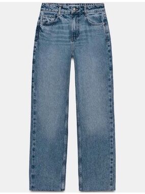 Zara Straight-Leg Jeans in Light Blue Wash